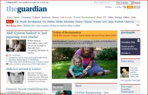 Guardian front page
