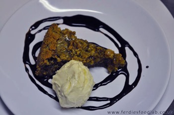 05 ferdiesfoodlab - simon fernandez - olive oil cake with alomond gelato and black olive chocolate sauce